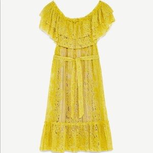 Yellow Lace Zara Dress - NWT!
